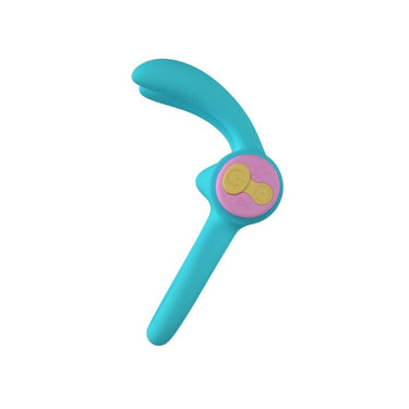 Close-up of the Party Color RINY Rabbit Cock Ring’s innovative features, capturing the intricate details and vibrant colours ideal for intimate enjoyment.